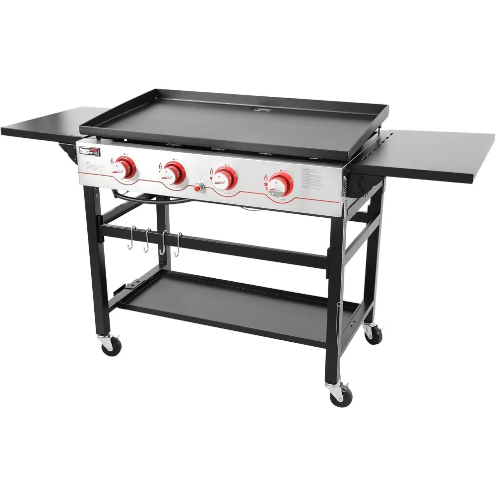 

Royal Gourmet GB4000 36-inch 4-Burner Flat Top Propane Gas Grill Griddle, for BBQ, Camping, Red