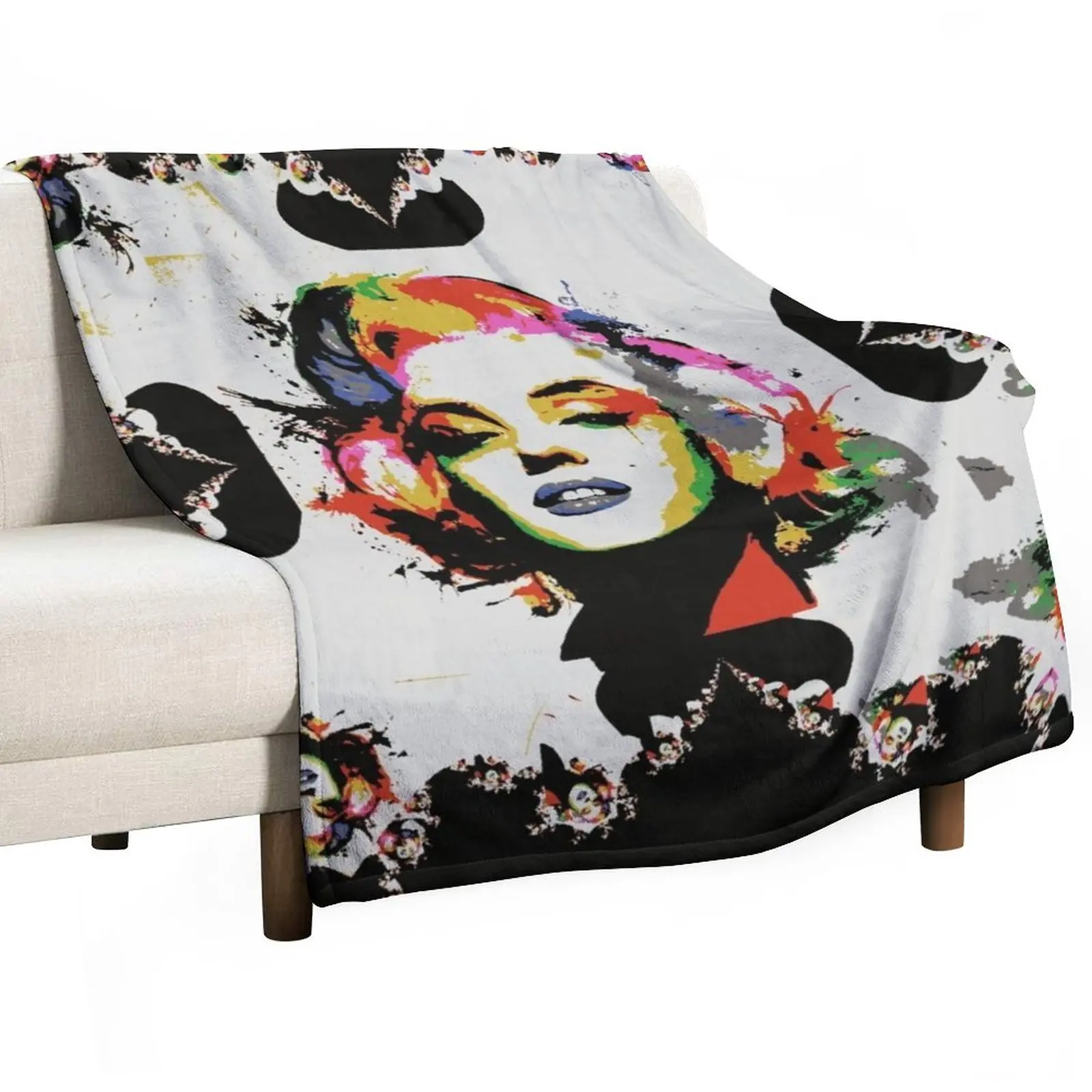 

Marilyn Monroe Pop Art Fractal| Rainbow Marilyn kitsch Art Throw Blanket Flannel Blanket Sofa Throw Blanket Sofa Quilt