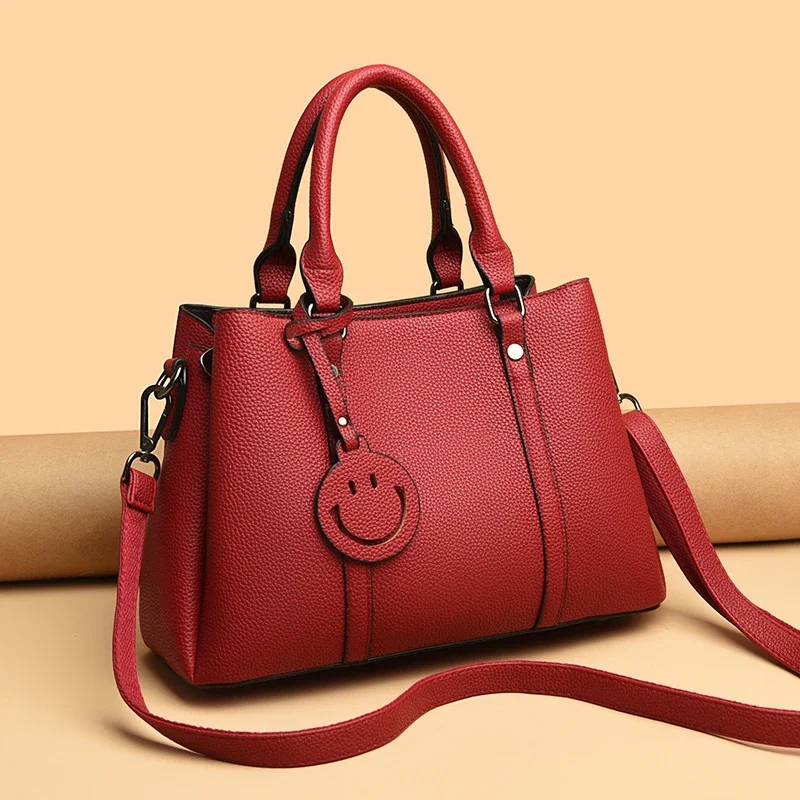 Female Bags on Sale Fashion PU Leather Women Handbags Wide Strap Smile Face Deco Ladies Tote Bags Commute Shopping Bag
Female Bags on Sale Fashion PU Leather Women Handbags Wide Strap Smile Face Deco Ladies Tote Bags Commute Shopping Bag