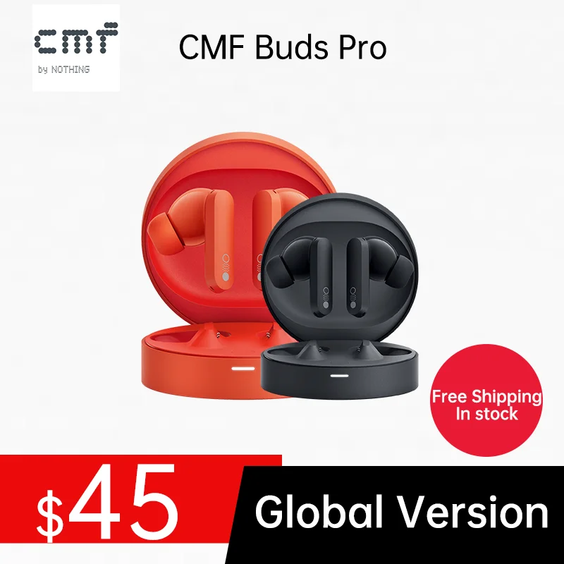 

Global Verison CMF by Nothing Buds Pro with 45 dB ANC Ultra Bass Technology up to 39 hours of battery life Bluetooth earphone