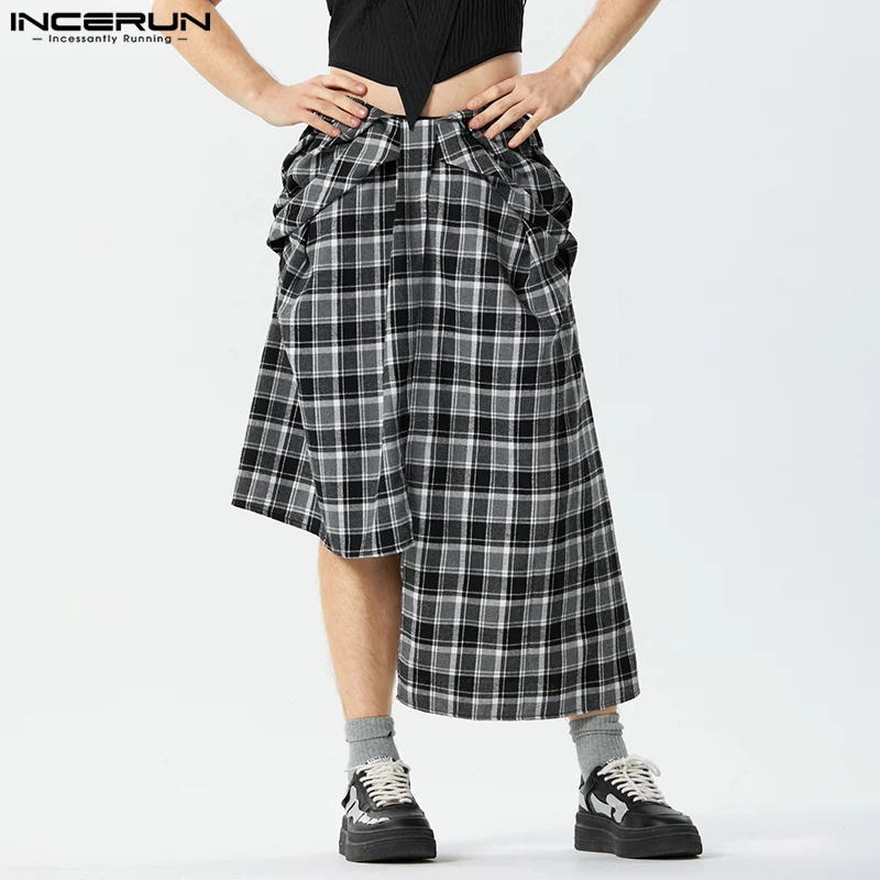INCERUN Men's Irregular Skirts Plaid Loose Zipper Casual Men Bottoms Pleated Streeetwear 2023 Personality Fashion Unisex Skirts
INCERUN Men's Irregular Skirts Plaid Loose Zipper Casual Men Bottoms Pleated Streeetwear 2023 Personality Fashion Unisex Skirts