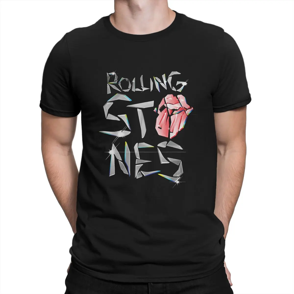 

T-The Rolling Stones Newest TShirt for Men Logo Round Neck Pure Cotton T Shirt Hip Hop Gift Clothes Streetwear