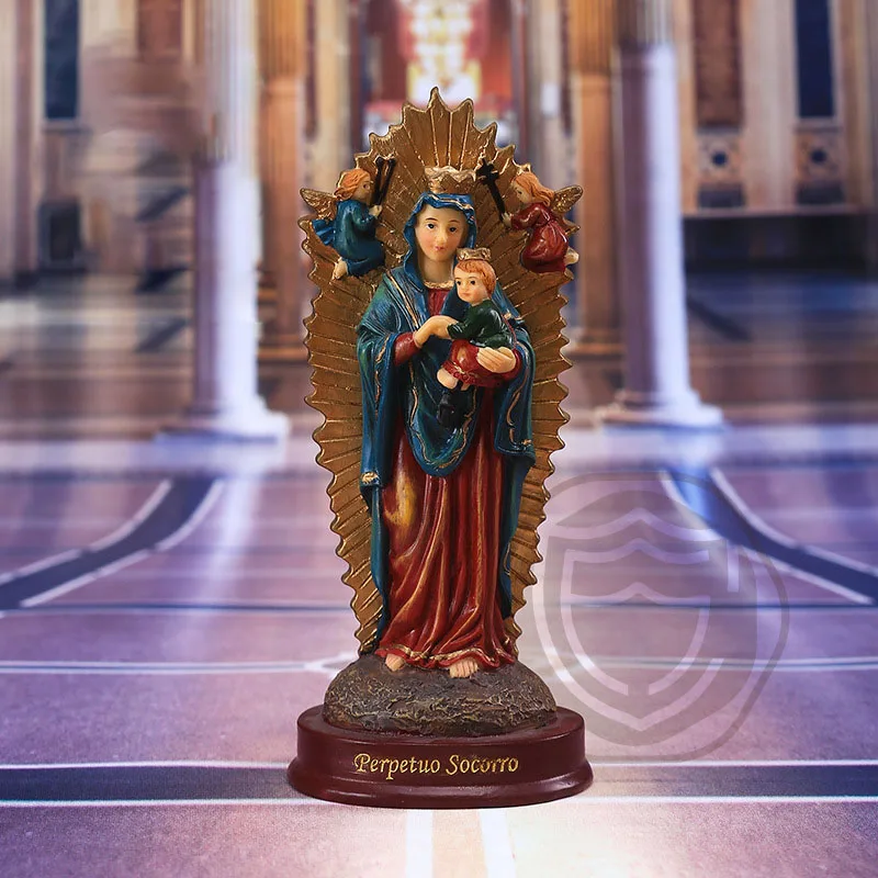 

Angel Blessing Virgin Mary Figure Resin Statue Mary Effigy Home Room Desktop Religious Decor Accessories Furnishing Article Gift