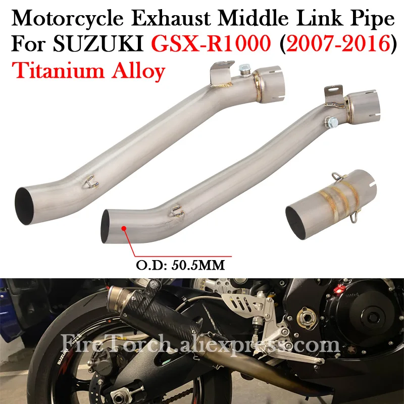 

For SUZUKI GSXR1000 GSX-R 1000 2007 - 2016 K7 - L6 Motorcycle Exhaust Muffler Escape Moto Modify Titanium Alloy Middle Link Pipe