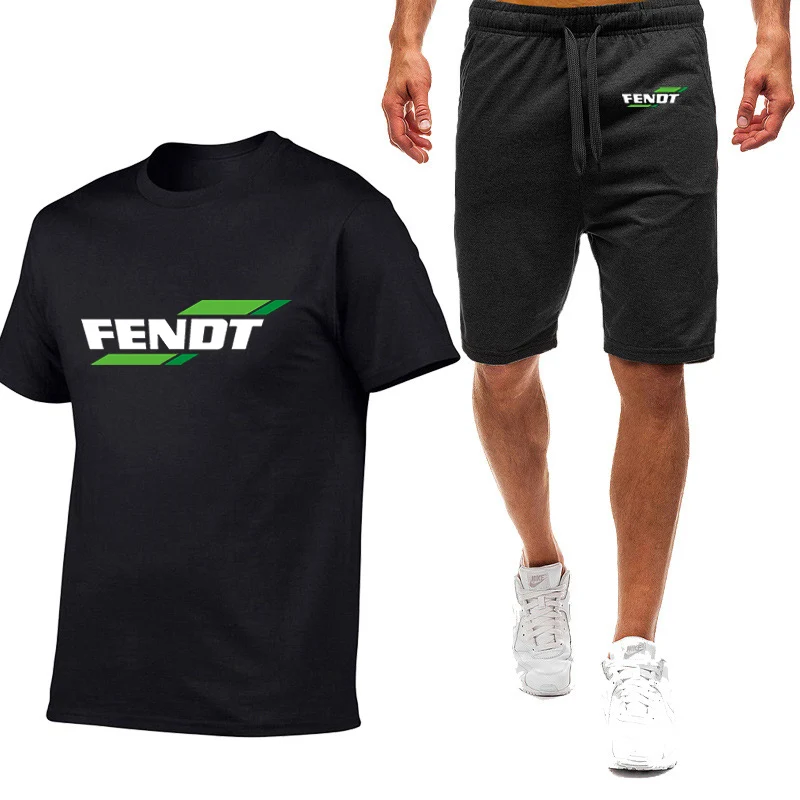 

FENDT 2023 Summer New Men's High Quality Comfortable Breathable Nine Color Short-sleeved T-shirt Simple Casual Trendy Suit