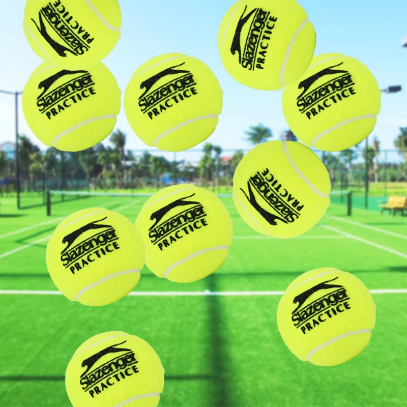 

Slazenger Wimbledon Practice Tennis Balls Wool Felt Rubber ITF Professtional Pressureless Competition Tennis Ball 10Pcs