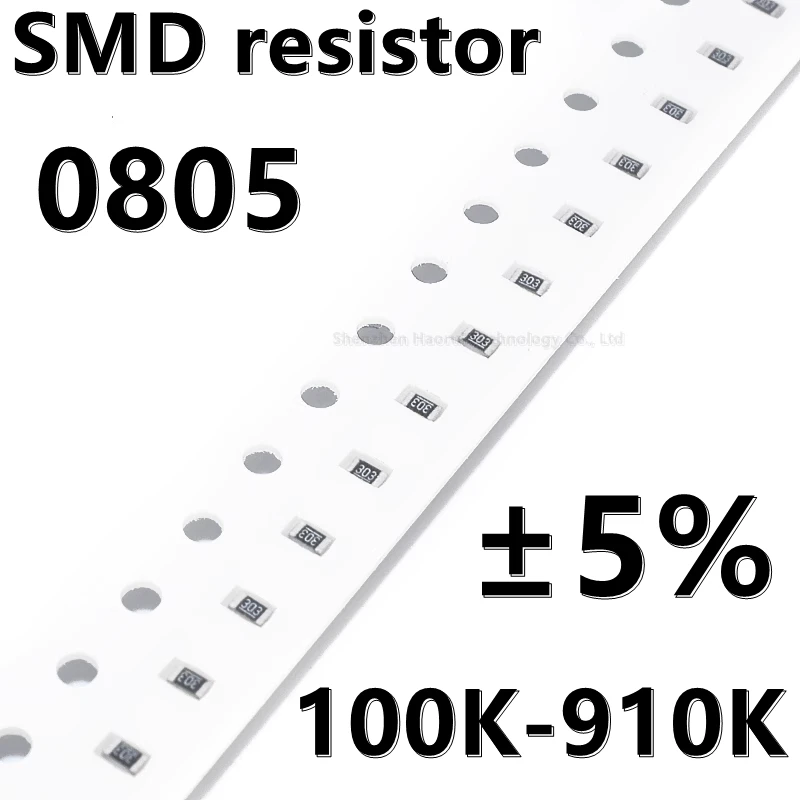 

(100pcs) 0805 5% SMD resistor 100 110 120 130 150 180 200 220 240 270 300 360 390 430 470 K 510K 560K 620K 680K 750K 820K 910K