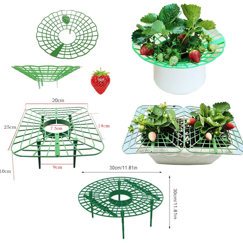 

3types Strawberry Stand Green Frame Holder Balcony Planting Rack Fruit Support Flower Climbing Vine Pillar Gardening Stand c1