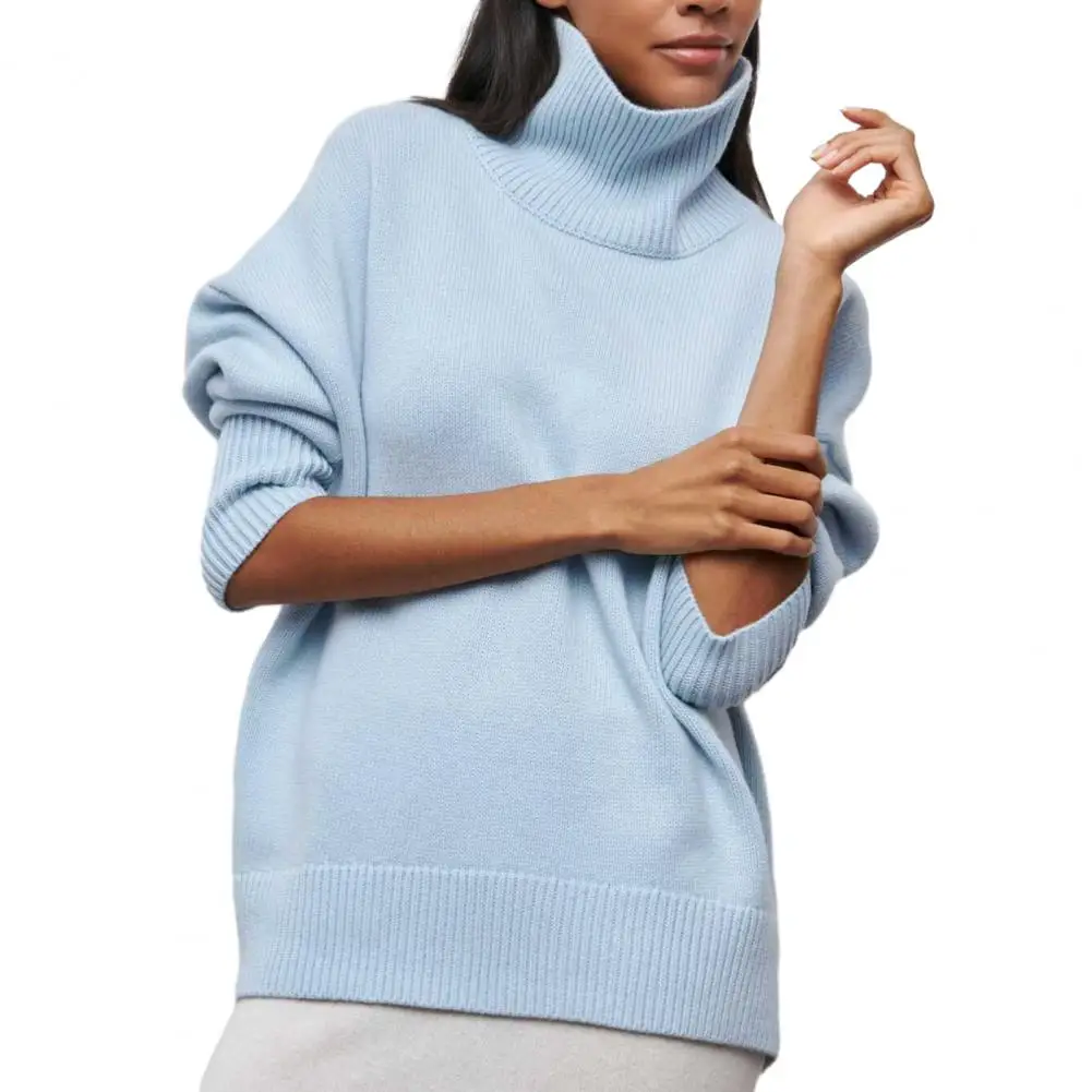 Women Knitted Sweaters High Collar Neck Solid Color Thin Warm Loose Autumn Winter Knitted Casual Elastic Pullover Top Women
Women Knitted Sweaters High Collar Neck Solid Color Thin Warm Loose Autumn Winter Knitted Casual Elastic Pullover Top Women