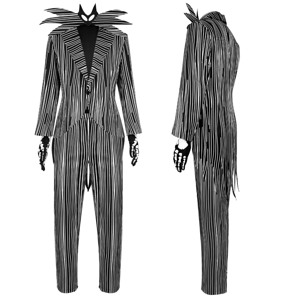 Movie Nightmare Jack Cosplay Costume Christmas Horror Skelling Stripe Uniform Outfit Skeleton Outfit Halloween Carnival Party
Movie Nightmare Jack Cosplay Costume Christmas Horror Skelling Stripe Uniform Outfit Skeleton Outfit Halloween Carnival Party