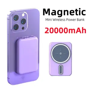 20000 мАч Мини Магнитный внешний аккумулятор, портативная беспроводная быстрая зарядка, USB выход, внешний аккумулятор для iPhone12 13 Pro max, внешний ...