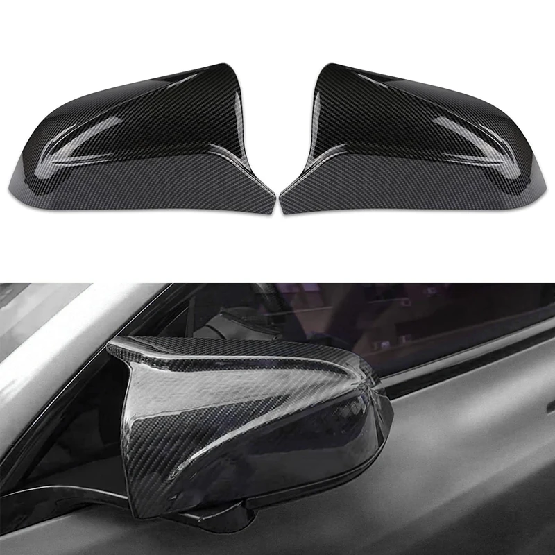 

Car Carbon Fiber Ox Horn Side Door Rearview Mirror Cover Cap For Tesla Model 3 2017-2020 Rear View Mirror Cover Trim
