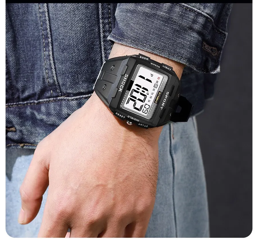 New for Men Sports Electronic Watch Waterproof Night Glow Large Screen Square Student Watch Outdoor Running Camping 6 Mallzona S18985715611b43838efe38e730c49975h New for Men Sports Electronic Watch Waterproof Night Glow Large Screen Square Student Watch Outdoor Running Camping Mallzona