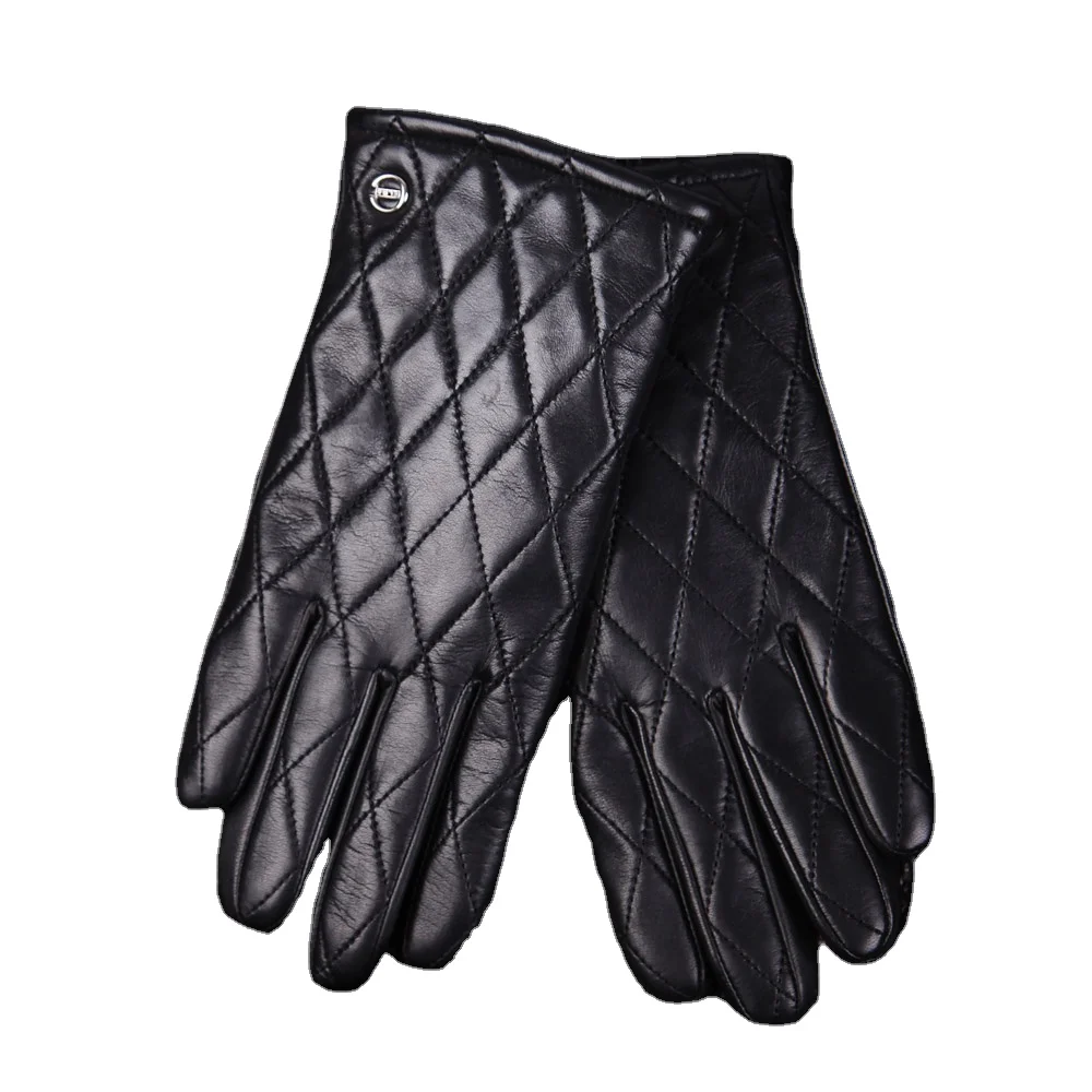 

Autumn and winter genuine leather Men Real Leather Gloves Thin Keep Warm Diamond Weave Sheepskin Gloves Spring Autumn