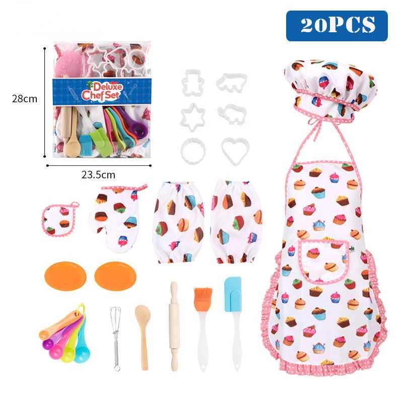 Children's play house kitchen toys girls cooking cookware sets baking tools cake apron chef's hat cooking toys kitchen toy sets
Children's play house kitchen toys girls cooking cookware sets baking tools cake apron chef's hat cooking toys kitchen toy sets