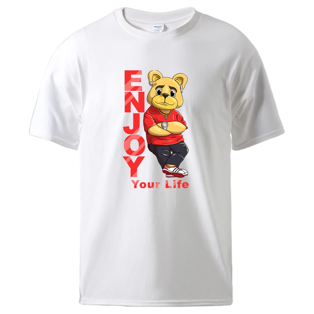 

Enjoy Your Life Cotton Print Man Tshirt Original Sport Loose T-Shirts Trend Comfortable Tshirt Fashion Short Sleeve Mens Tshirts