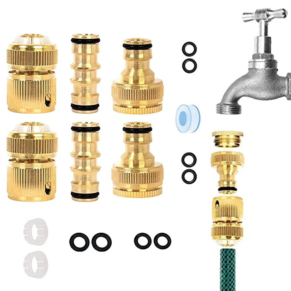 6pcs Brass Garden Hose Quick Connector 2-in-1 Tap Connectors For For Gardening Irrigation Sprinkler Plant Care Parts
6pcs Brass Garden Hose Quick Connector 2-in-1 Tap Connectors For For Gardening Irrigation Sprinkler Plant Care Parts
