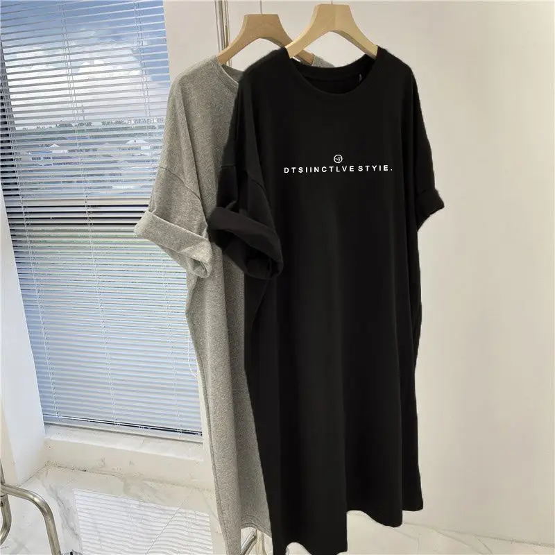 Street Casual Loose Youth T Shirt Dress Summer New Short Sleeve Solid Printing Letter Midi Dress Harajuku Fashion Women Clothing
Street Casual Loose Youth T Shirt Dress Summer New Short Sleeve Solid Printing Letter Midi Dress Harajuku Fashion Women Clothing
