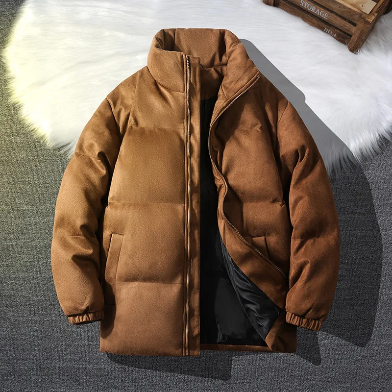 Suede Parka Jacket Men Puffer Jacket With Cotton Padded Winter Coats Men Streetwear Thicken Warm Coats
Suede Parka Jacket Men Puffer Jacket With Cotton Padded Winter Coats Men Streetwear Thicken Warm Coats