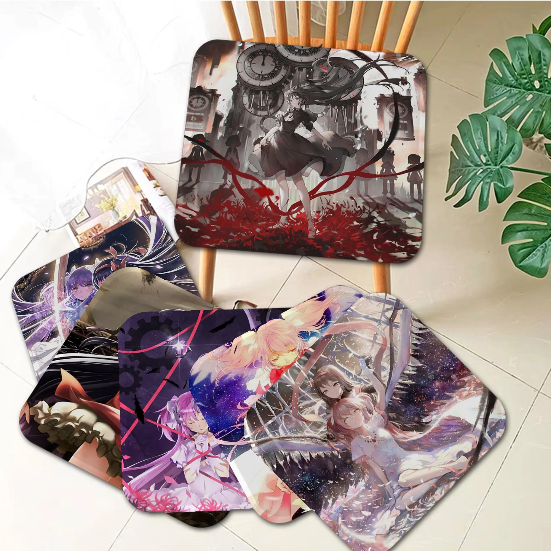 

Puella Magi Madoka Magica Cushion Mat Nordic Printing Chair Cushion Soft Office Car Seat Comfort Breathable 45x45cm Sofa Cushion