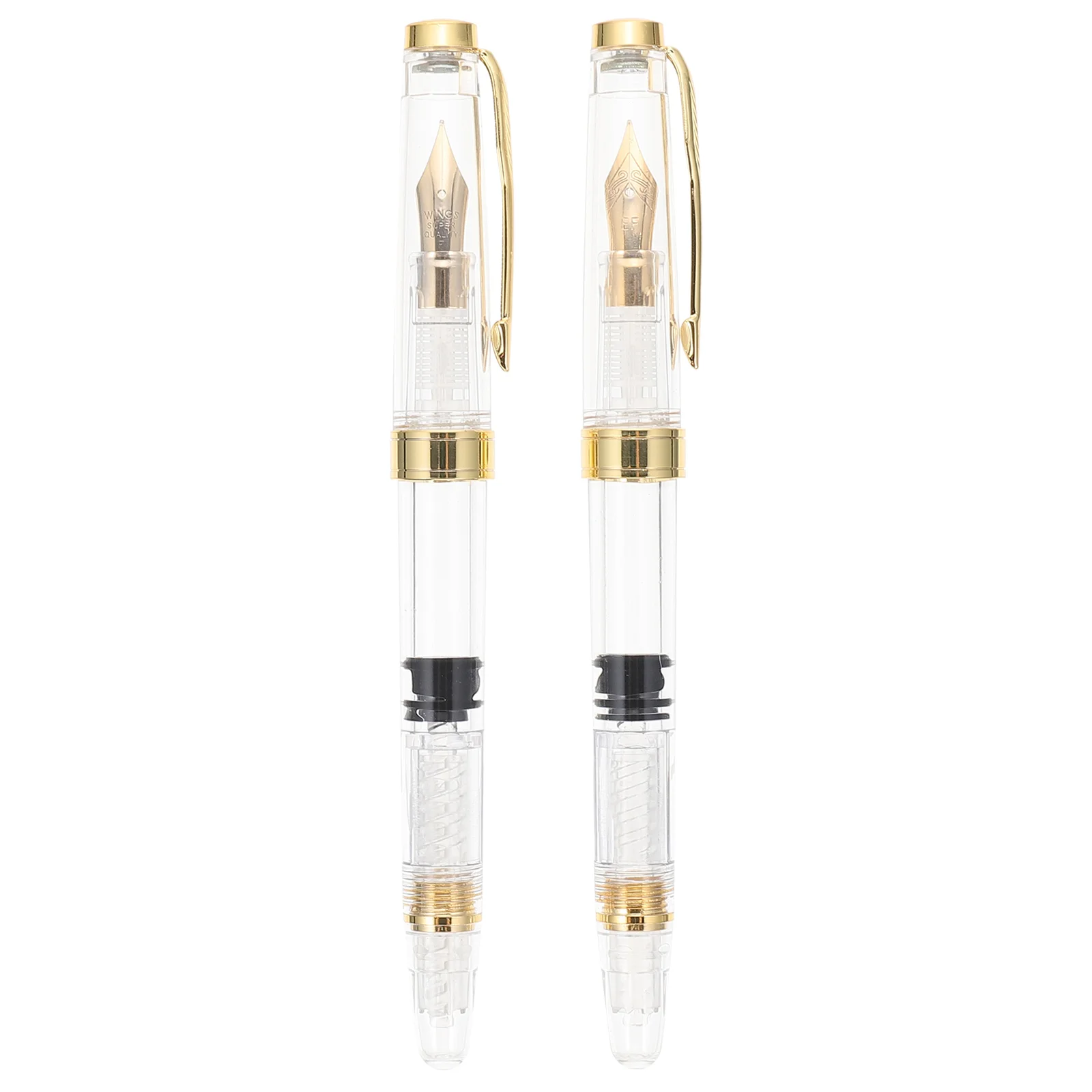 Clear Fountain Pens 2pcs Cover Metal Fountain Pens with Ink Absorber Converter Portable Calligraphy Pens Writing Pens ( Black+
Clear Fountain Pens 2pcs Cover Metal Fountain Pens with Ink Absorber Converter Portable Calligraphy Pens Writing Pens ( Black+