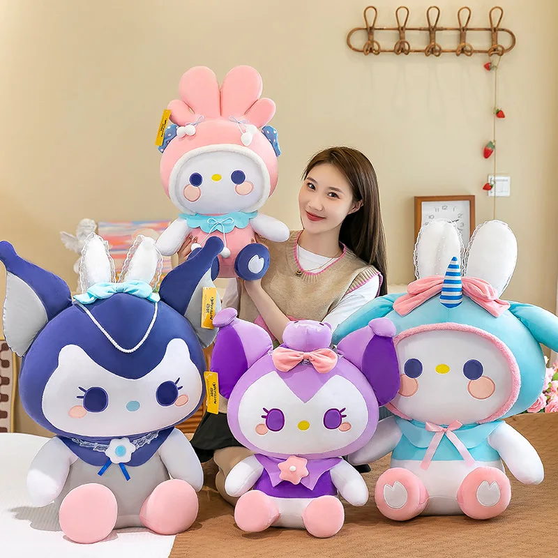 Плюшевые игрушки Sanrio Kuromi Mymelody, 32/50 см, Мультяшные милые кавайные украшения для комнаты, диванная подушка, аниме Подушка, плюшевая кукла, подарок
Плюшевые игрушки Sanrio Kuromi Mymelody, 32/50 см, Мультяшные милые кавайные украшения для комнаты, диванная подушка, аниме Подушка, плюшевая кукла, подарок