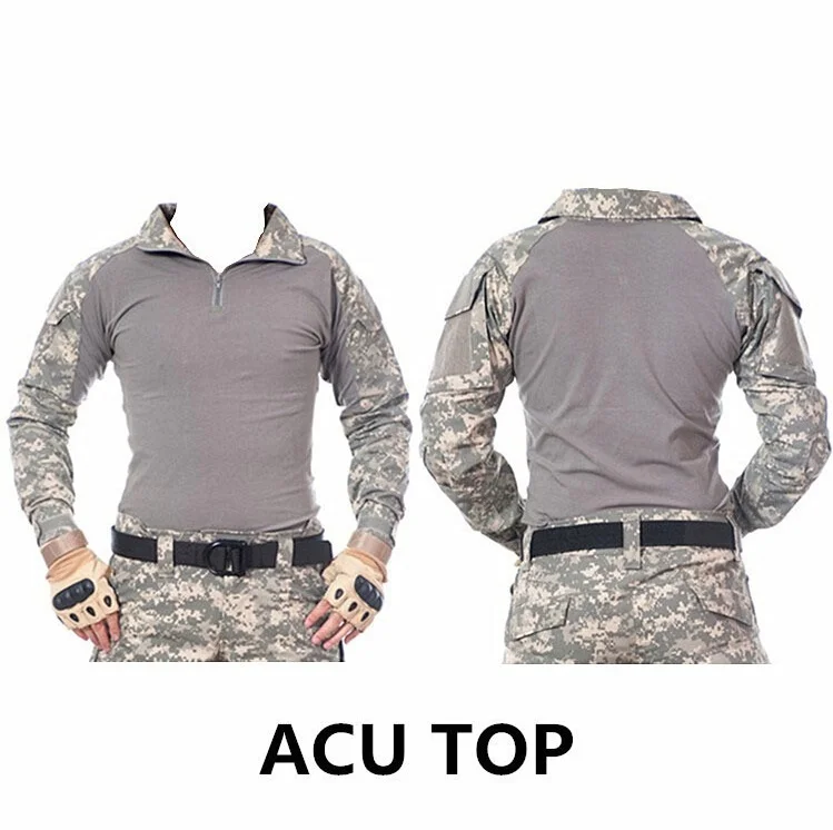 Camouflage military uniform us army combat shirt cargo multicam Airsoft paintball militar tactical clothing with elbow pads
Camouflage military uniform us army combat shirt cargo multicam Airsoft paintball militar tactical clothing with elbow pads