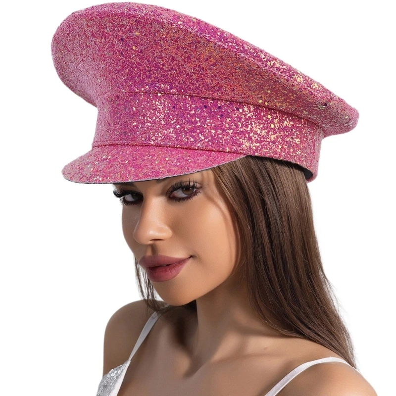 New Girls Women Pink Sequins Navy Hat Artist Military Hat Casual Captain Hat Adult Teens Cap Hat for Carnival
New Girls Women Pink Sequins Navy Hat Artist Military Hat Casual Captain Hat Adult Teens Cap Hat for Carnival
