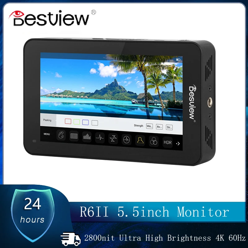Besview R6II 2800nit 5.5" 4K 60 Monitor HDMI FHD 3D LUT HDR Touch Screen on Camera DSLR Field Monitor
Besview R6II 2800nit 5.5" 4K 60 Monitor HDMI FHD 3D LUT HDR Touch Screen on Camera DSLR Field Monitor