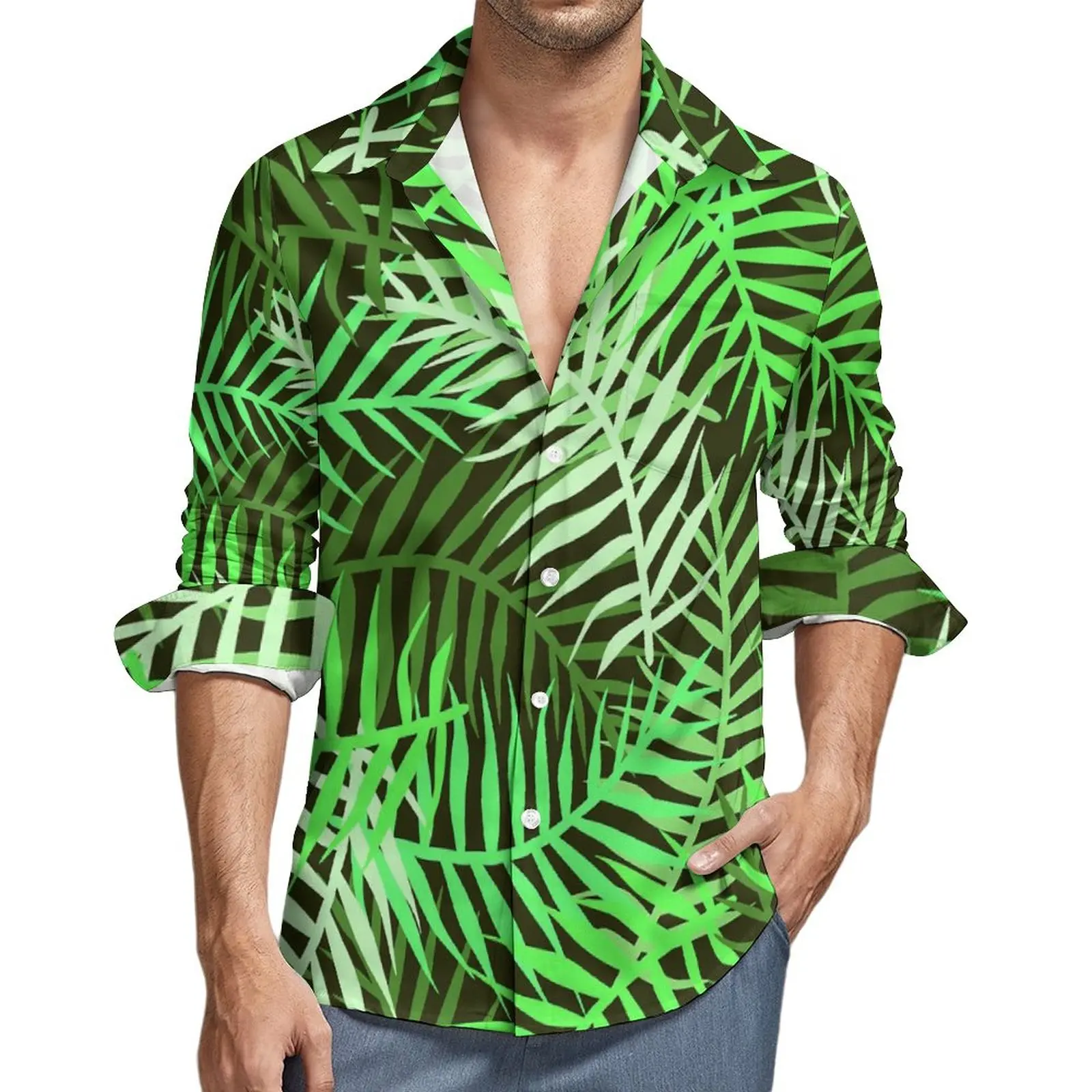 Tropical Plant Casual Shirts Mens Palm Leaves Shirt Long Sleeve Loose Harajuku Blouses Autumn Design Tops Big Size
Tropical Plant Casual Shirts Mens Palm Leaves Shirt Long Sleeve Loose Harajuku Blouses Autumn Design Tops Big Size