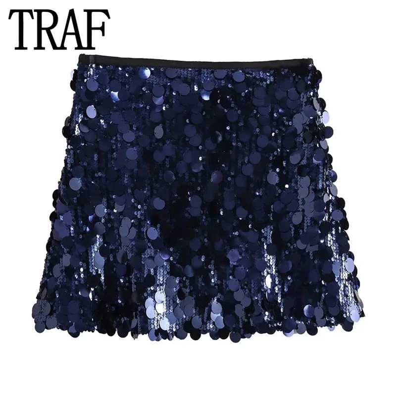 TRAF Navy Blue Sequin Skirt Women Glitter High Waist Mini Skirt Woman Fashion Elegant Short Skirts For Women Shiny Party Skirts
TRAF Navy Blue Sequin Skirt Women Glitter High Waist Mini Skirt Woman Fashion Elegant Short Skirts For Women Shiny Party Skirts