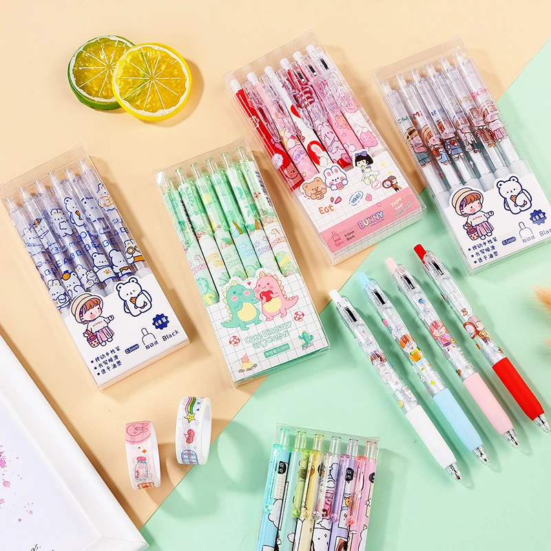 6Pcs/Box Cute Cartoon Gel Pen 0.5mm Black Ink Kawaii Press Neutral Pens Student School Stationery Office Supplies Christmas Gift
6Pcs/Box Cute Cartoon Gel Pen 0.5mm Black Ink Kawaii Press Neutral Pens Student School Stationery Office Supplies Christmas Gift