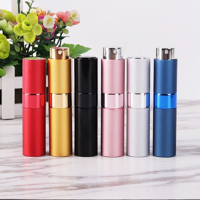 

8ml Empty Perfume Container Glass Lined Metal Aluminum Refillable Perfume Atomizer Perfume Sample Dispensing Spray Bottle