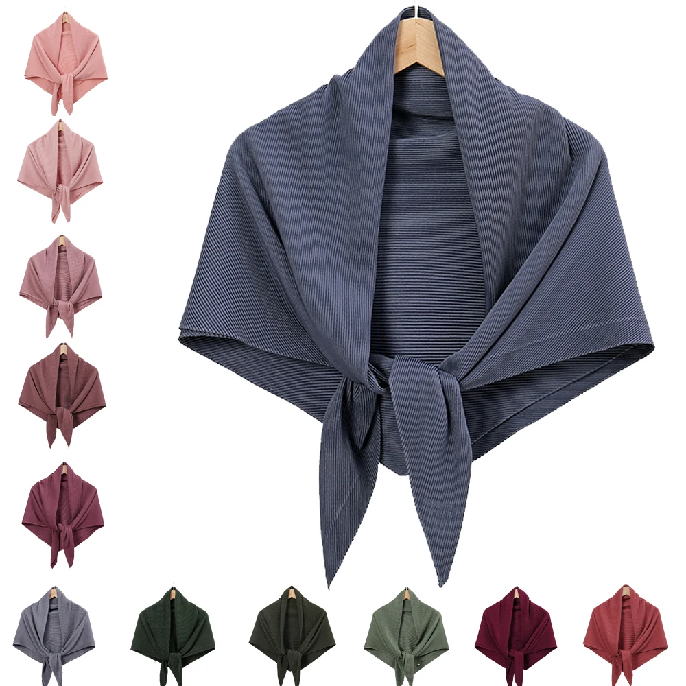

Plain Elastic Wrinkle Square Pleated Instant Scarf High Quality Shawls and Wraps Bubble Satin Stole Muslim Hijab Malaysia Stoles