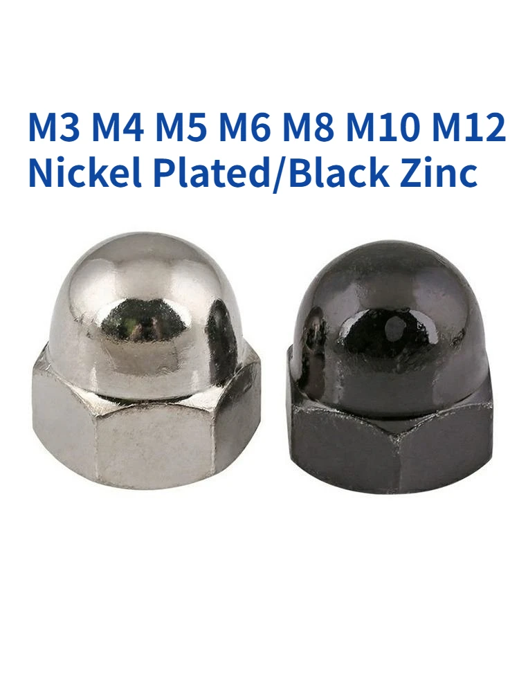 M3 M4 M5 M6 M8 M10 M12 Nickel Plated/Black Zinc Cap Nuts Hex Hexagon Decorative Cover Semicircle Dome Nuts
M3 M4 M5 M6 M8 M10 M12 Nickel Plated/Black Zinc Cap Nuts Hex Hexagon Decorative Cover Semicircle Dome Nuts