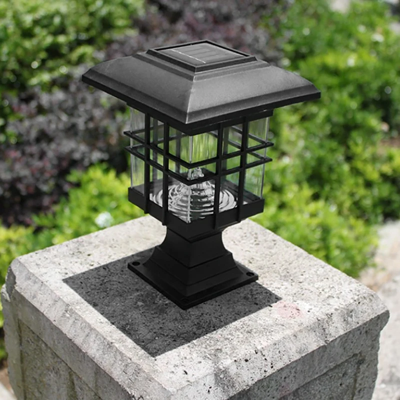 

Hot Solar Post Column Lamp Waterproof Landscape Garden Solar Light LED Outdoor Post Deck Cap Column Fence Lamp