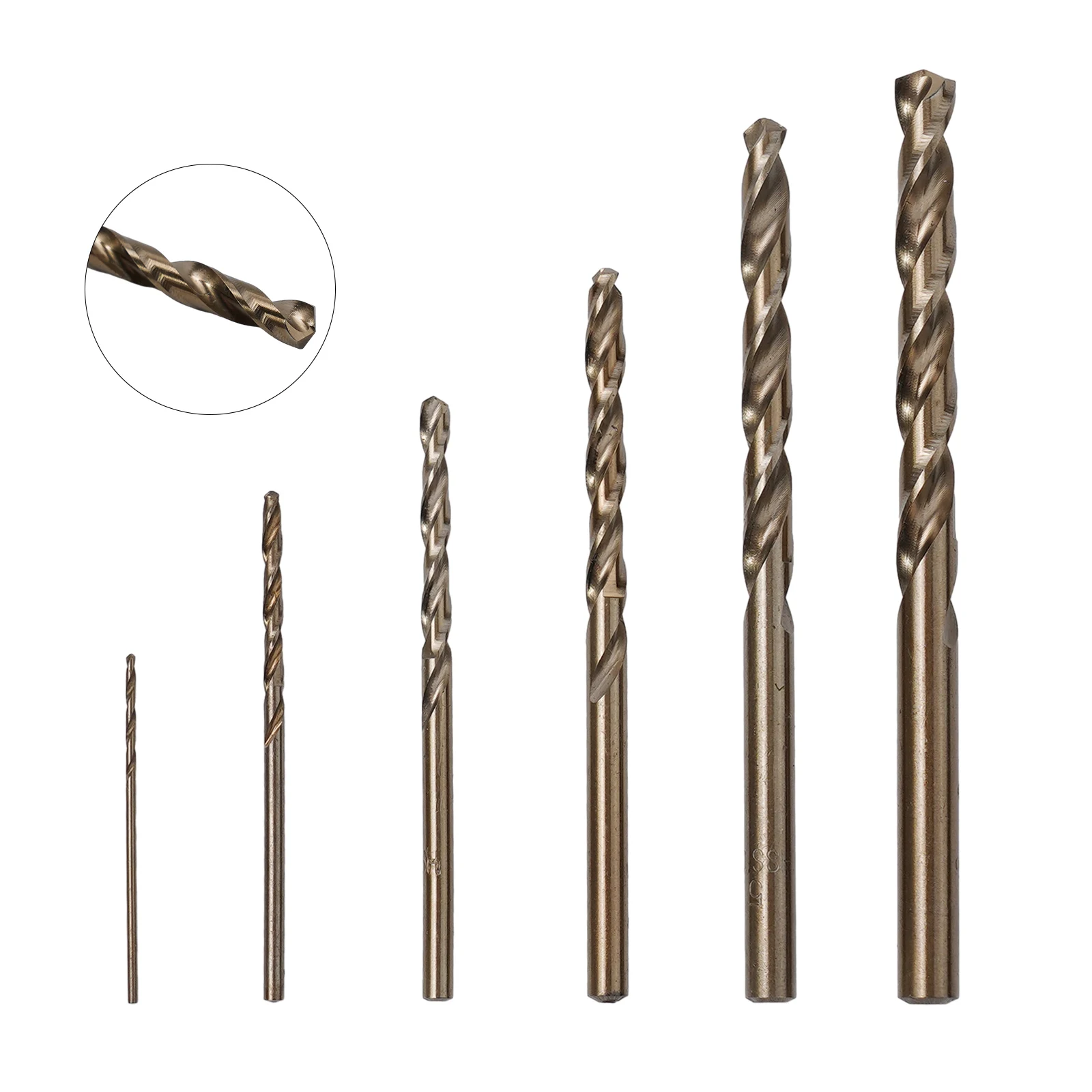 

6Pcs HSS M35 Cobalt Drill Bit Stainless Steel Drill Bit Round Shank Gun Drill Bit For Wood Metal Iron Drilling Tools