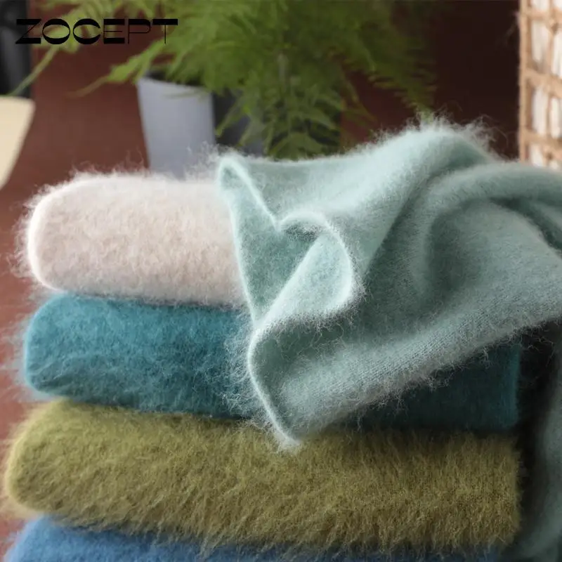 Зимний женский свитер Zocept из чистой норки и кашемира, Свободные повседневные пуловеры с высоким воротником, вязаный плотный теплый женский джемпер оверсайз
Зимний женский свитер Zocept из чистой норки и кашемира, Свободные повседневные пуловеры с высоким воротником, вязаный плотный теплый женский джемпер оверсайз