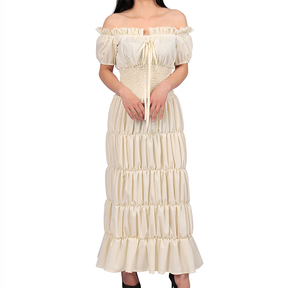 Summer Dresses Solid Waist Pleated Evening Dress Women Boho Maxi Dresses Elegant Off Shoulder Puff Sleeve Party Long Dress
Summer Dresses Solid Waist Pleated Evening Dress Women Boho Maxi Dresses Elegant Off Shoulder Puff Sleeve Party Long Dress