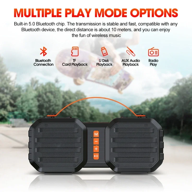 

Portable Wireless Bluetooth Speaker HIFI Sound Quality Outdoor Waterproof Sound System Pluggable Subwoofer BT/TF/USB/FM/AUX/TWS