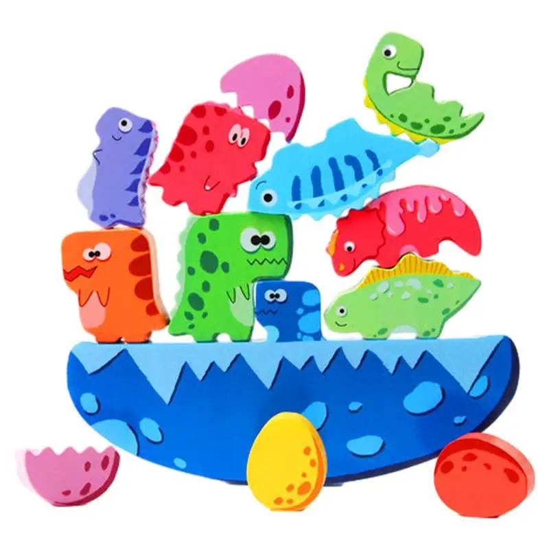 

Dinosaur Stacking Blocks Balance Game Dinosaur Building Toys Early Learning Educational Preschool Montessori Animal Balancing To