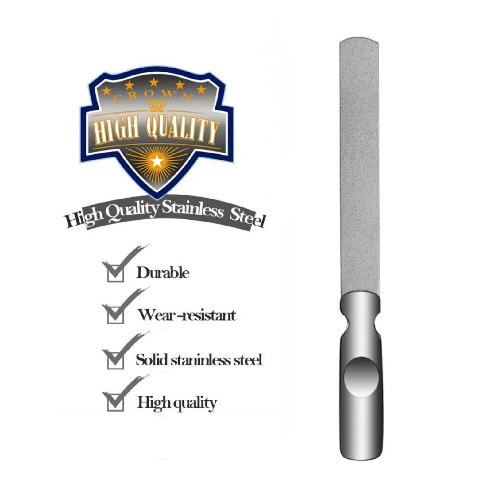 Stainless Steel Nail File with Anti Slip Handle and Leather Case Double Sided and Files Nails Easily for Men and Woman
Stainless Steel Nail File with Anti Slip Handle and Leather Case Double Sided and Files Nails Easily for Men and Woman