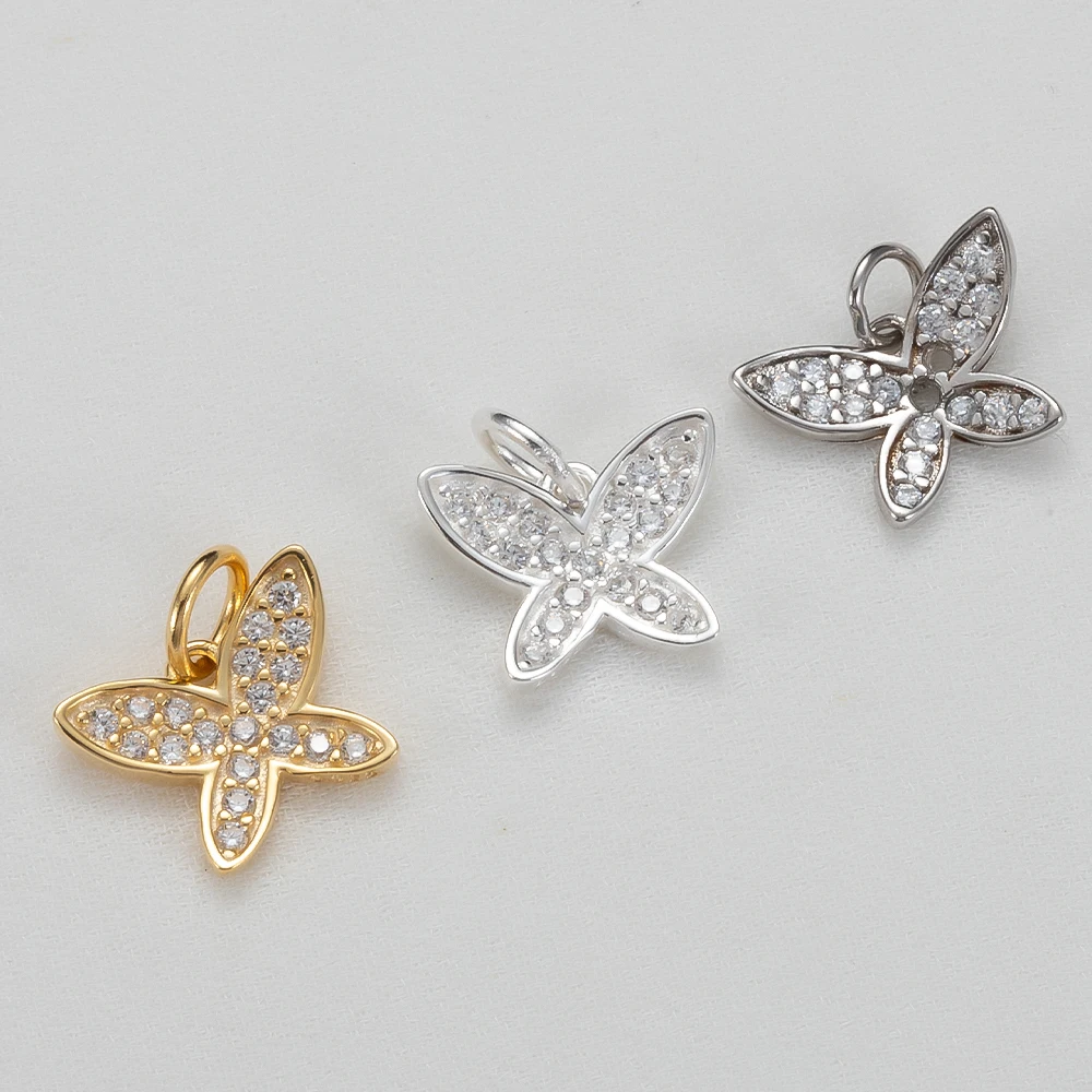 New Zircon Butterfly Shape Charm 925 Sterling Silver 11mm Cute Pendant Fit DIY Dangle Earring Necklace Bracelet Jewelry Findings
New Zircon Butterfly Shape Charm 925 Sterling Silver 11mm Cute Pendant Fit DIY Dangle Earring Necklace Bracelet Jewelry Findings