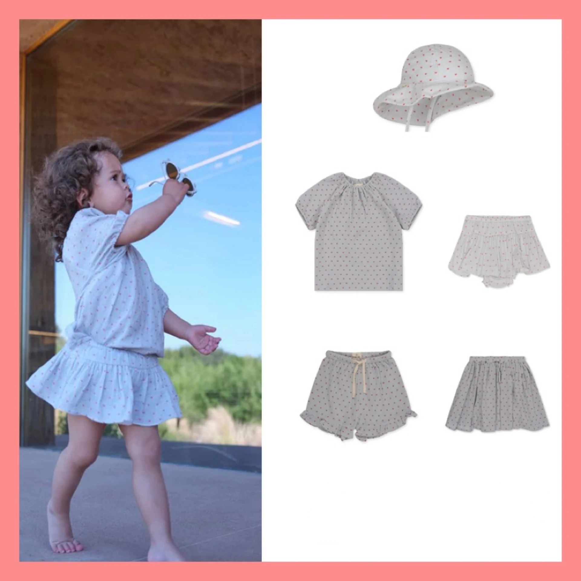 Children's Crepe Suit 2023 Spring New KS Summer Girls Wave Point Short-sleeved Printed T-shirt Shorts Skirt Skirt Hat Suit
Children's Crepe Suit 2023 Spring New KS Summer Girls Wave Point Short-sleeved Printed T-shirt Shorts Skirt Skirt Hat Suit