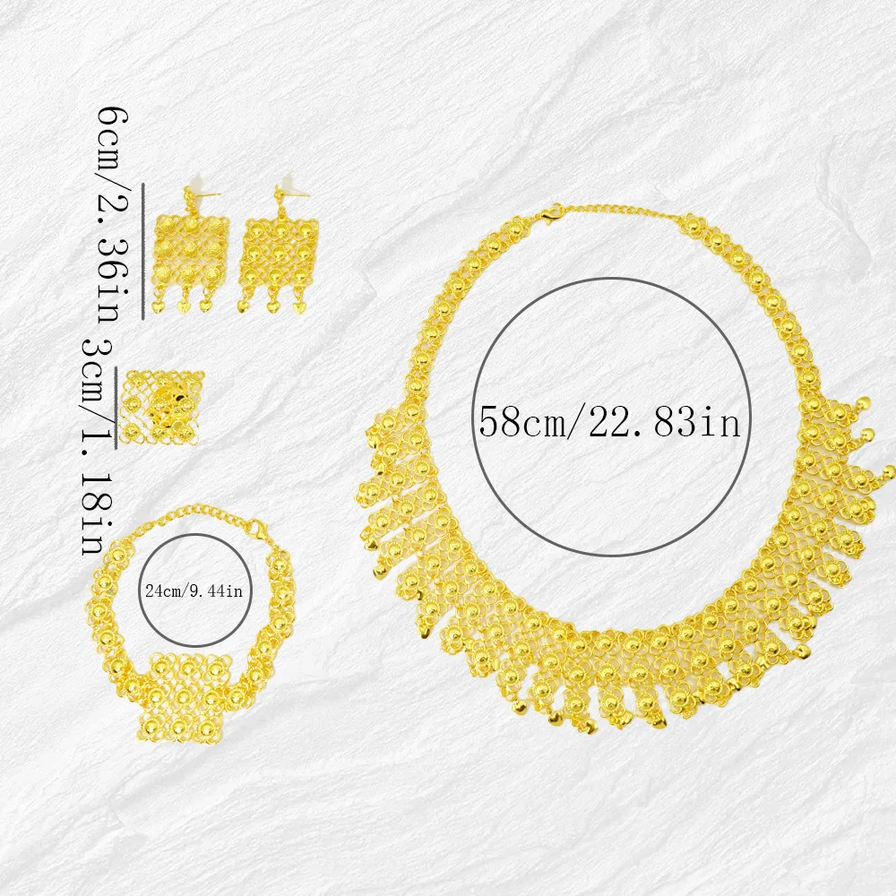 Women's 24K Gold Geometric Square Hollow Jewelry Set (4pcs), Distressed metallic texture rustic elegance for everyday edge 9 Mallzona S18bcd15c78be4e37819fa7c597018c1dm Women's 24K Gold Geometric Square Hollow Jewelry Set (4pcs), Distressed metallic texture rustic elegance for everyday edge Mallzona