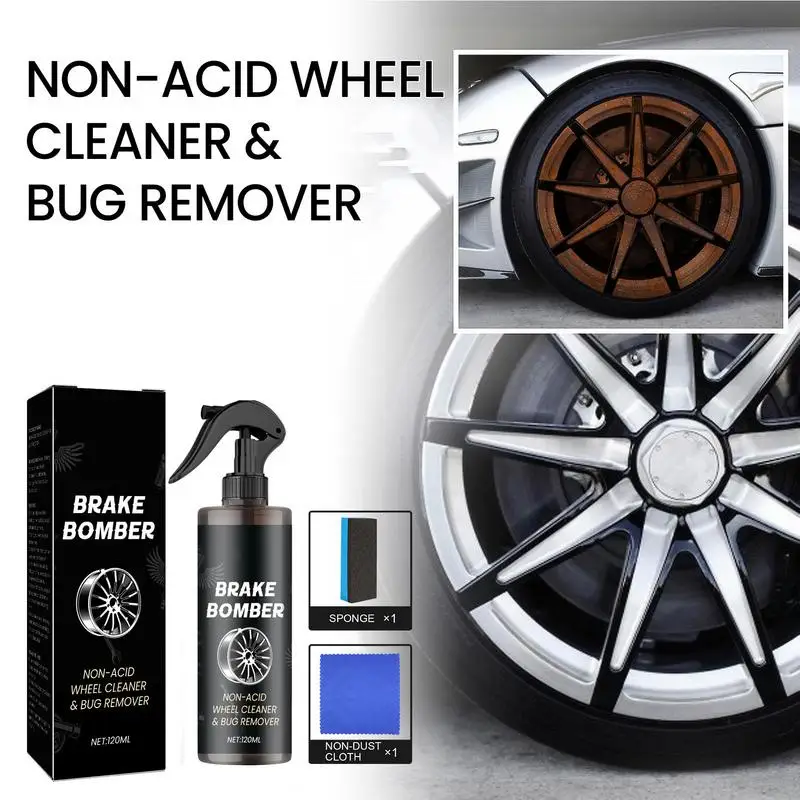 

Car Mild Wheel Liquid Cleaner Spray Automobile 120ml Powerful Wheel Repair Cleaner Alloy Chrome wheel rim cleaner for vehicles