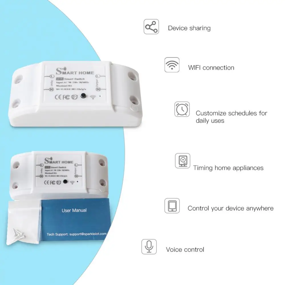 

Homekit Smart Wifi Switch 10A Breaker Moudle Timer Function Dohome App Control Compatible With Alexa Siri Home