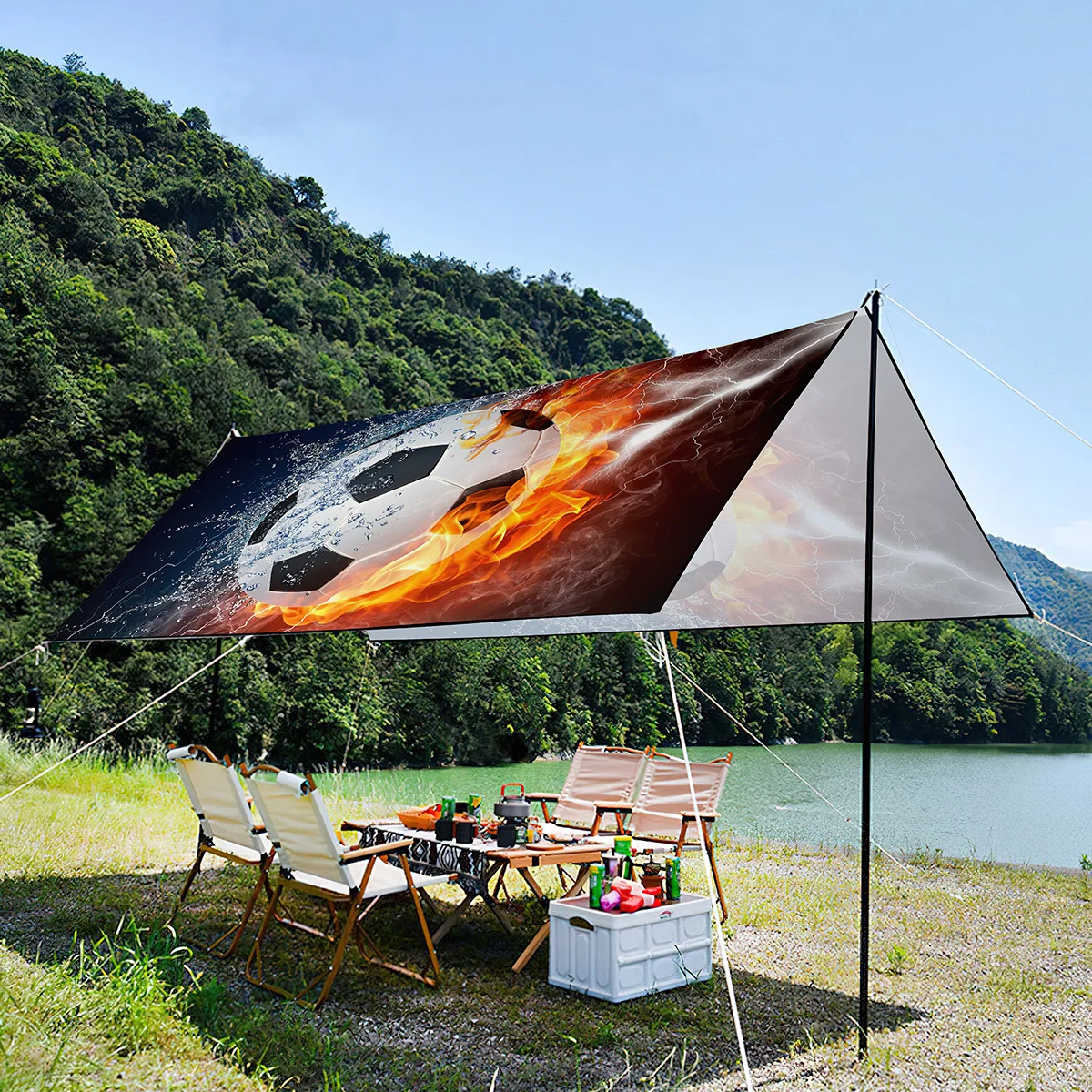 

Lightweight Shade Canopy For Family,Football Portable and UV-resistant Waterproof Machine Washable Oxford Tent For Park,Beach
