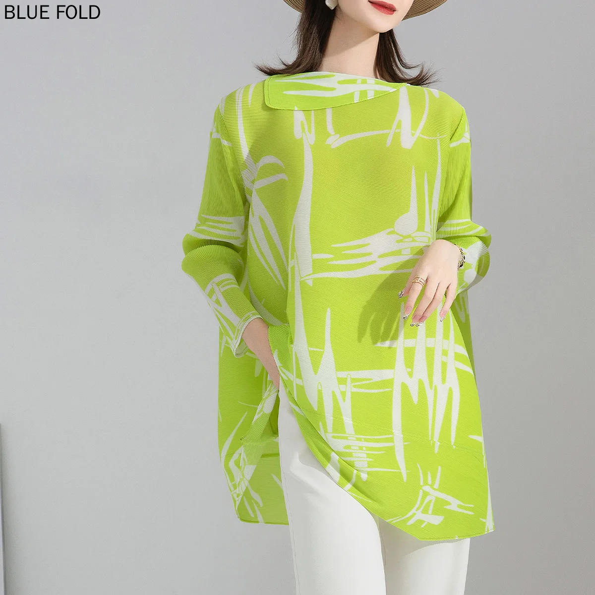 Miyake Pleats-Long T-shirt with a Collar Print, Fashion, High-level Sense, Loose Fitting, Three-Quarter Sleeve, Elegant, New
Miyake Pleats-Long T-shirt with a Collar Print, Fashion, High-level Sense, Loose Fitting, Three-Quarter Sleeve, Elegant, New