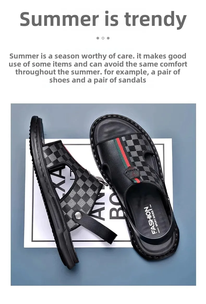Men's Casual Soft Bottom Sandals 2023 Summer New Style Two-Use Genuine Leather Breathable Anti-Slip Outer Wear Trendy Men's Casual Soft Bottom Sandals 2023 Summer New Style Two-Use Genuine Leather Breathable Anti-Slip Outer Wear Trendy